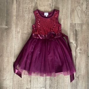 Burgundy girls dress size 5 toddler